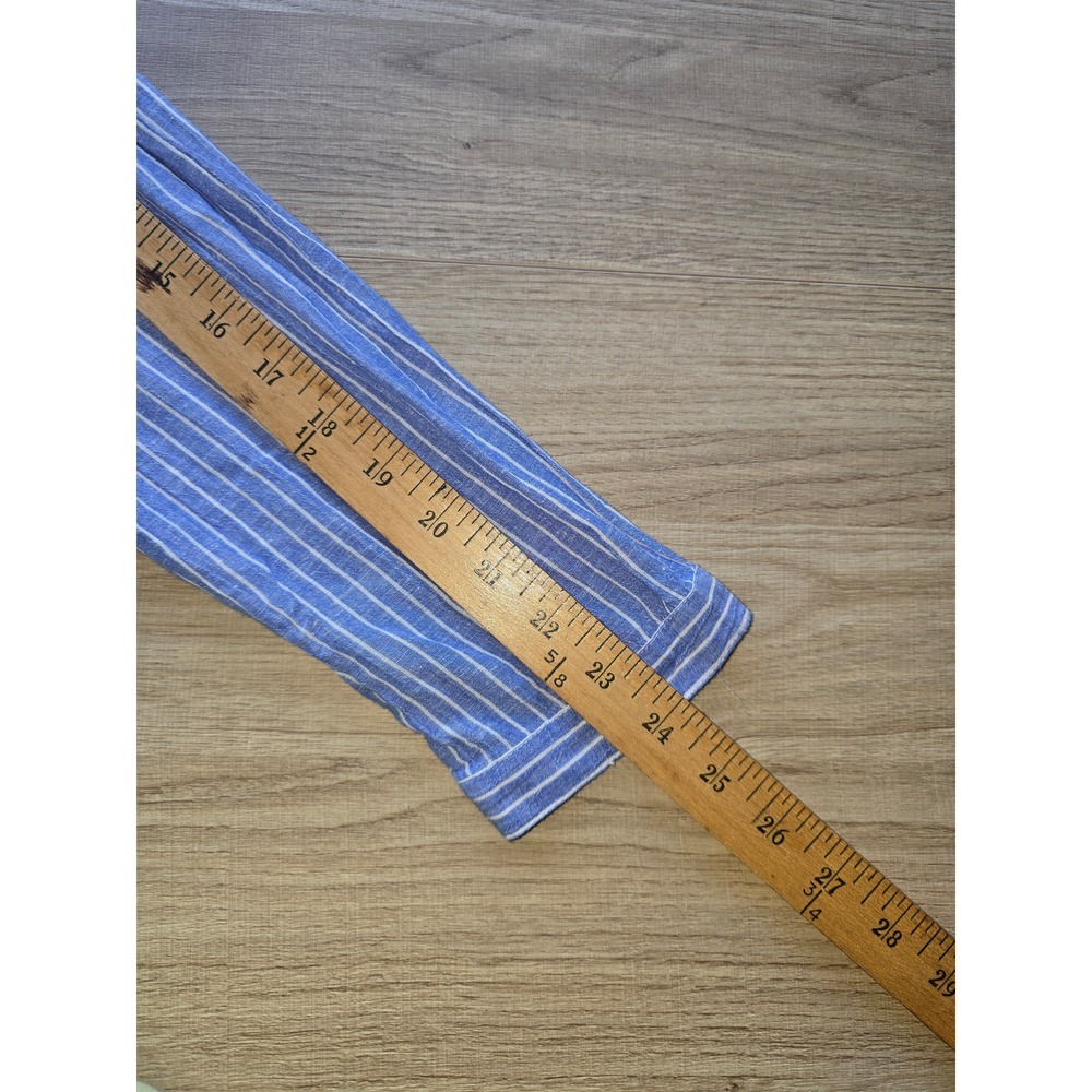 Love by Gap Womens Maxi Dress Medium Blue White Stripe Belted Linen Blend - Picture 11 of 15